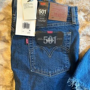 Size 31 Levi Premium 501 high rise shorts. NWT